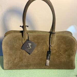 NWT Claudia Firenze Margaux The Row Suede Green Bag